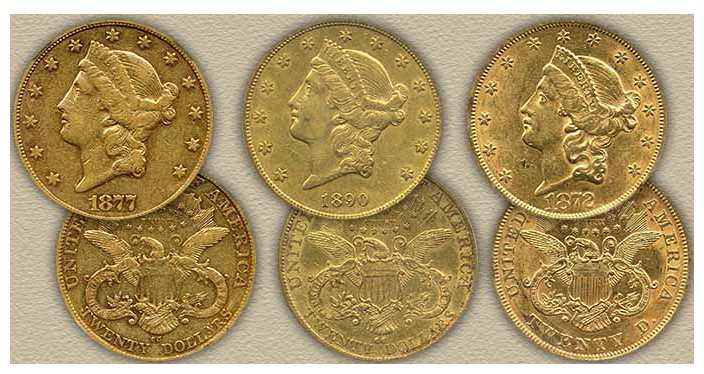 Valeur pièces or 20 Dollars Liberty