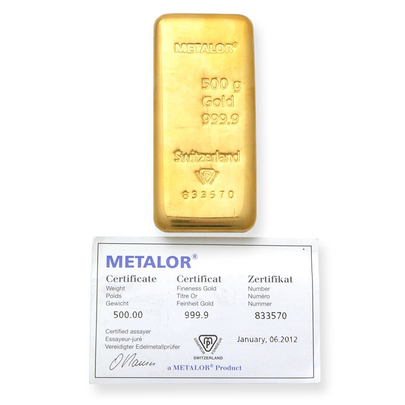 lingot or 500g metalor