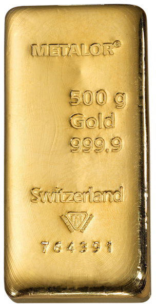 Lingot de 500 Grammes d'Or