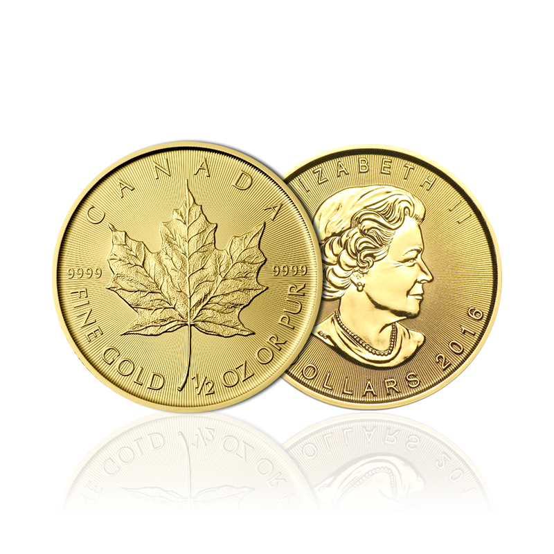 1/2 Maple Leaf en or