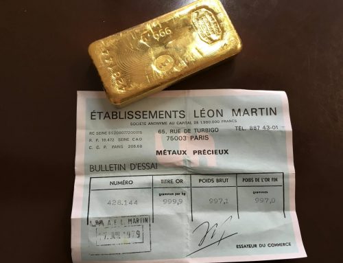 Lingot 1 kg Léon Martin de Paris (France) de 1979 avec certificat
