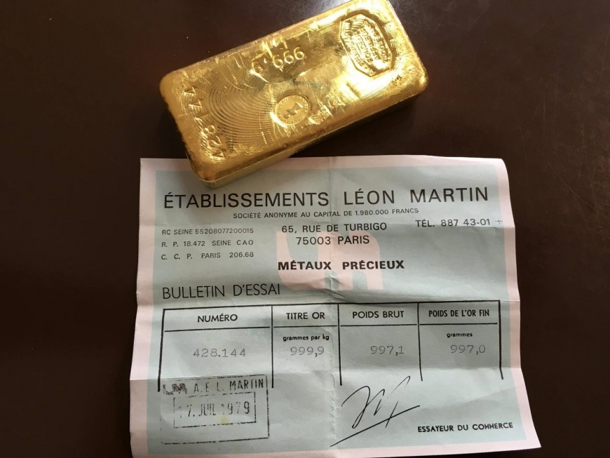 Lingot d’or – Leon Martin de 1979 (avec certificat) lingots or leon martin 1979