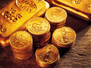 Gold Coins and Gold Bars