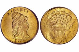 Buste drapé 1796 250 en or Gold Quarter Eagle No Stars