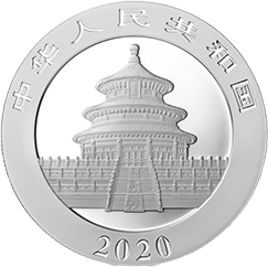 panda chinois 2020 argent coin revers