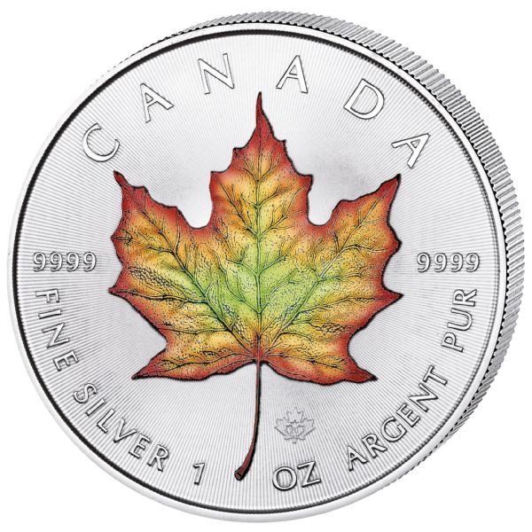 1 oz silver maple leaf 2021 coloured 5