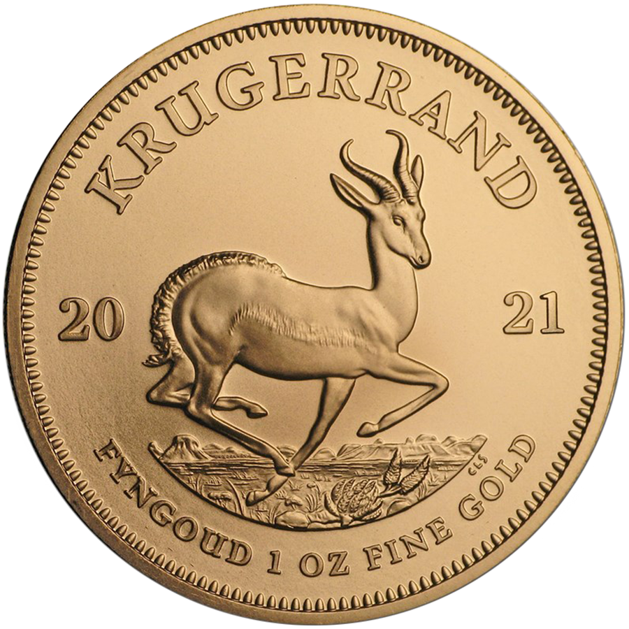 krugerrand 2021 piece or gold coin springbok