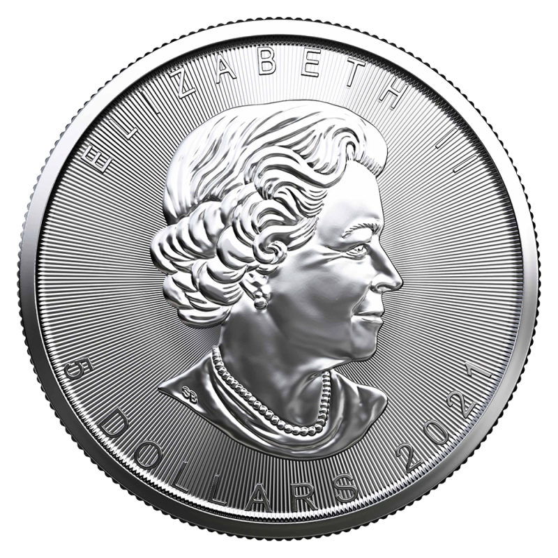 maple leaf reverse silver coin revers elizabeth ii