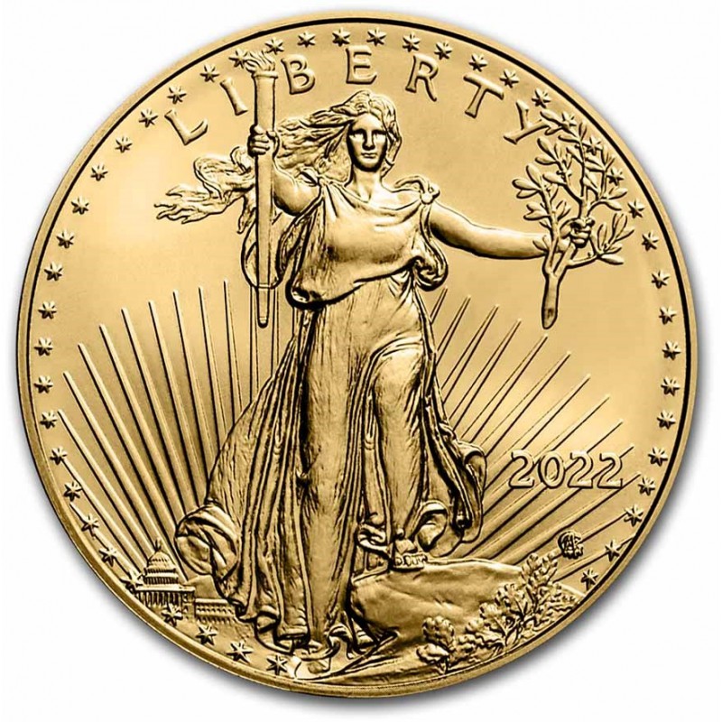 gold us gold eagle 1 oz 2022 50 bu