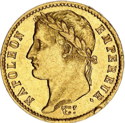 20 francs or napoleon Ier tete lauree 1810 or orobel